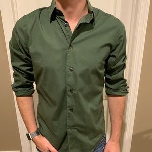 Express Dark Green Dress Shirt